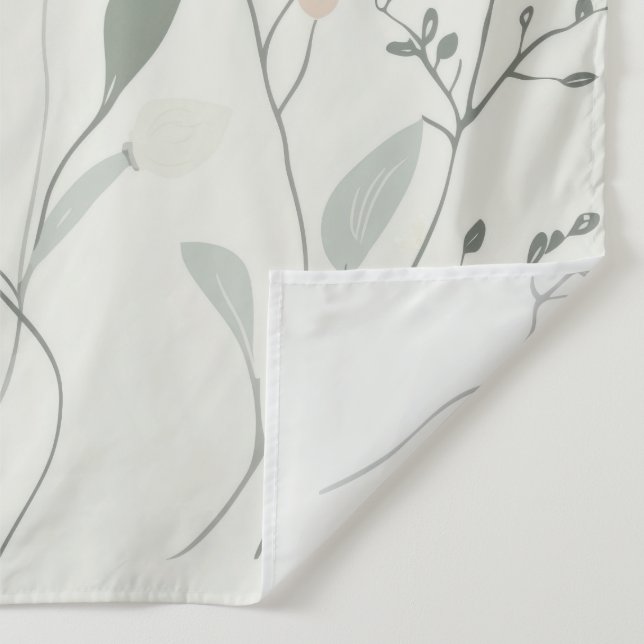 Soft Botanical – Minimal Pastel Wildflower Tapestry (Detail)