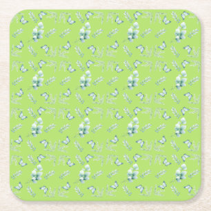 soft botanical square paper coaster