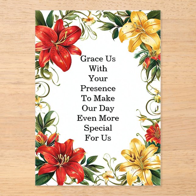 🌸 Soft Botanical Wedding Event Design 🌸 Acrylic Invitations (Front)