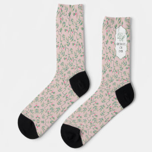 Soft Botanical Wedding  Socks