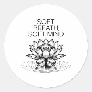 Soft Breath Soft Mind Dandelion Yoga Inspiration A Classic Round Sticker