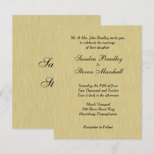 Soft Brushed Gold Wedding Invitation