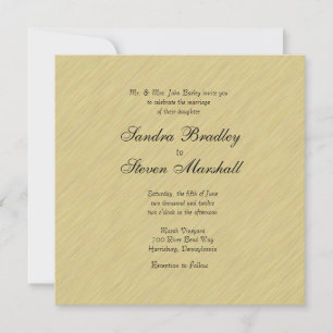 Soft Brushed Gold Wedding Invitation