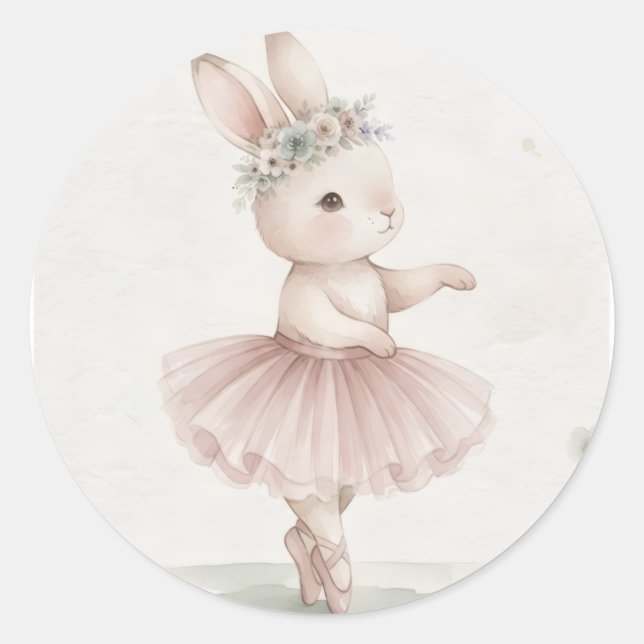Soft bunny design cushion, Personalizable Classic Round Sticker (Front)