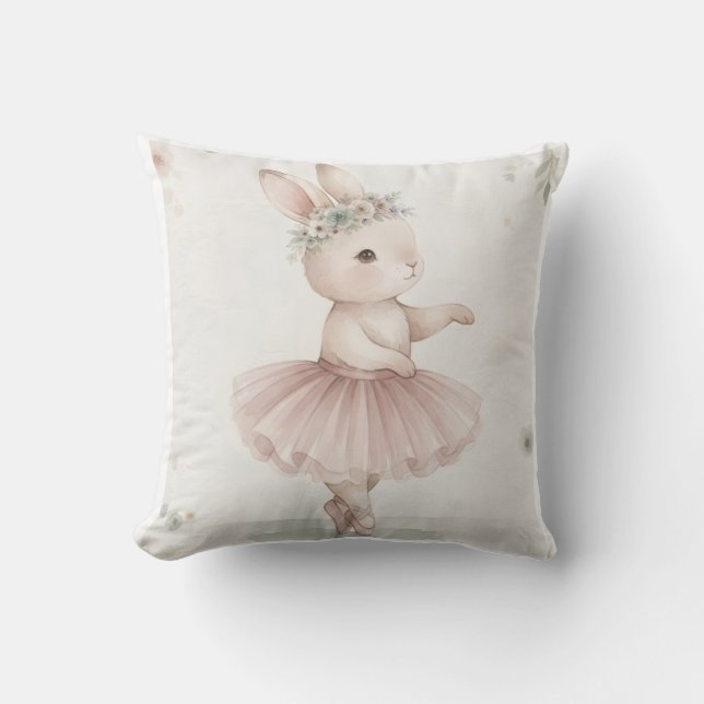Soft bunny design cushion, Personalizable Throw Pillow (Front)