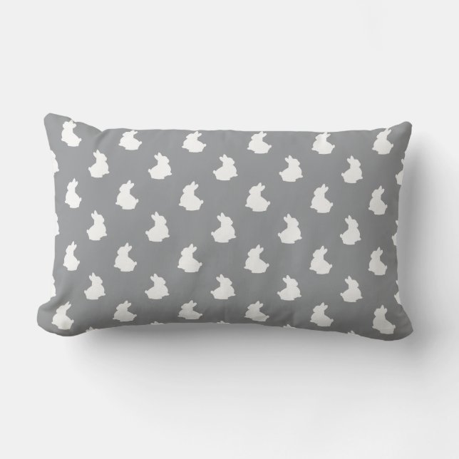 Soft Bunny Silhouette Nursery Accent Lumbar Pillow (Front)