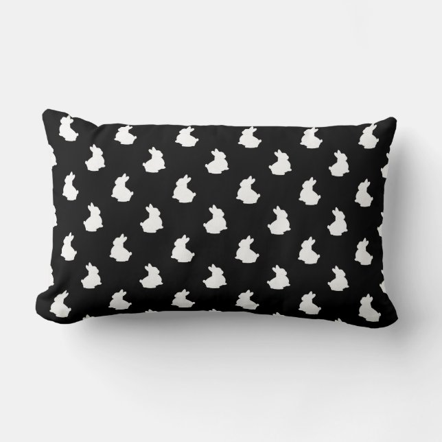 Soft Bunny Silhouette Nursery Accent Lumbar Pillow (Front)