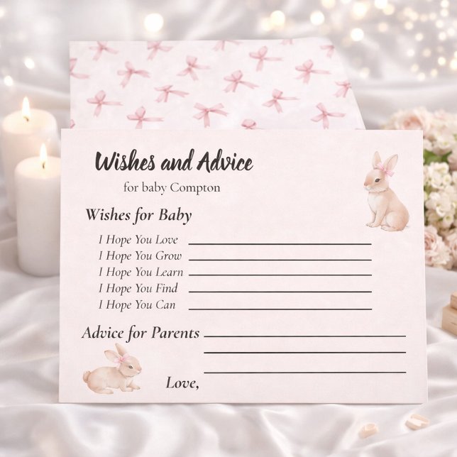 Soft Bunny Wishes & Advice Card Design (Creator Uploaded)
