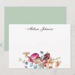 Soft Burgundy Floral Personalized Card