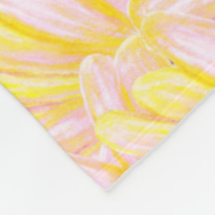 Soft Butter Yellow Flower Petal Pattern Fleece Blanket
