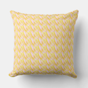 Soft Butter Yellow Flower Petal Pattern  Throw Pillow