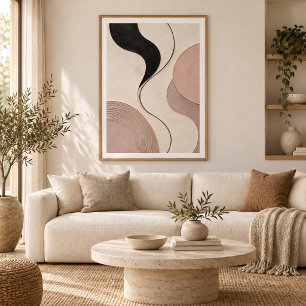 Soft Cadence Minimal Abstract Plaster Art Print
