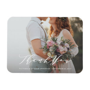Soft Calligraphy Mariage Merci Photo Magnet