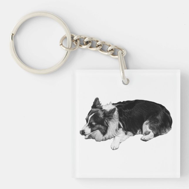 soft calm carry, corgi keychain (Front)
