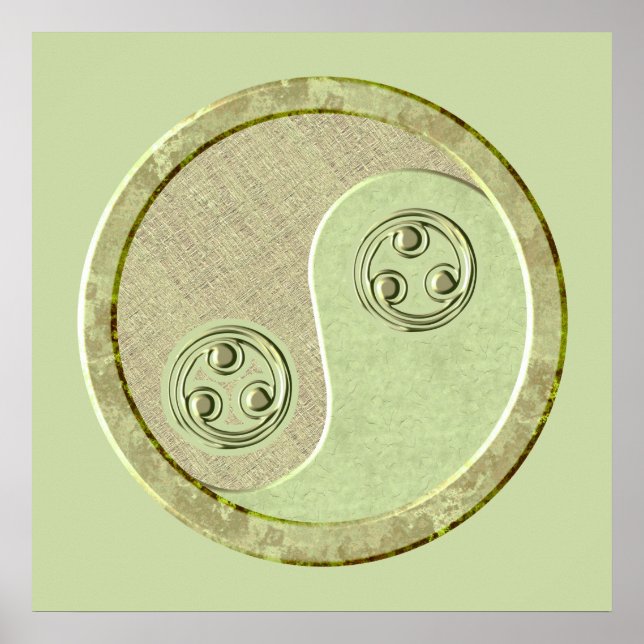 Soft Celadon Green Yin Yang Poster (Front)