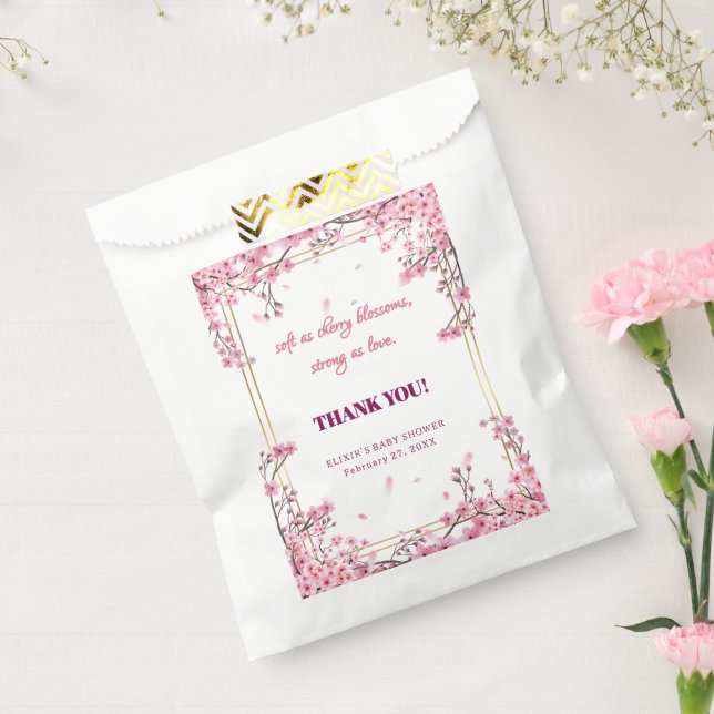 Soft Cherry Blossom Sakura Baby Shower Favour Bag (Sealed)