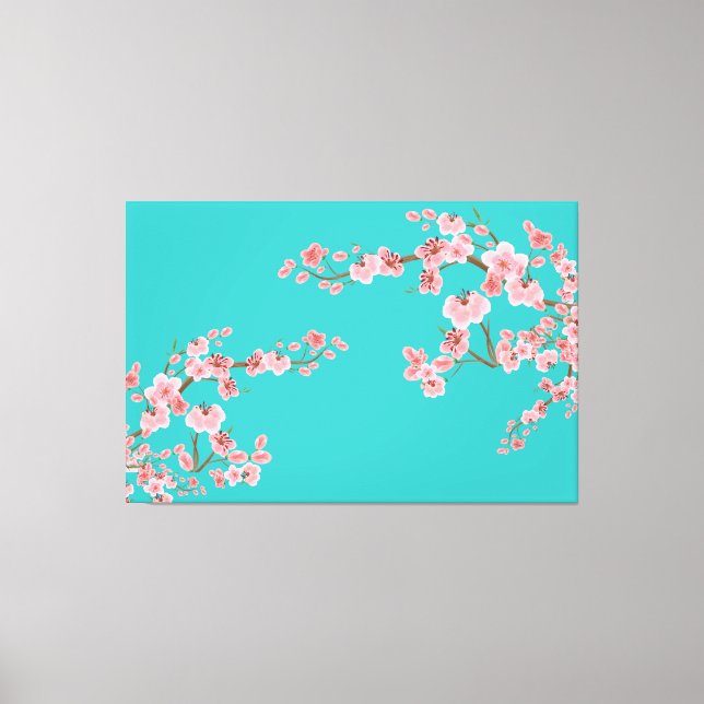  Soft Cherry Blossom Watercolors Canvas Print (Front)