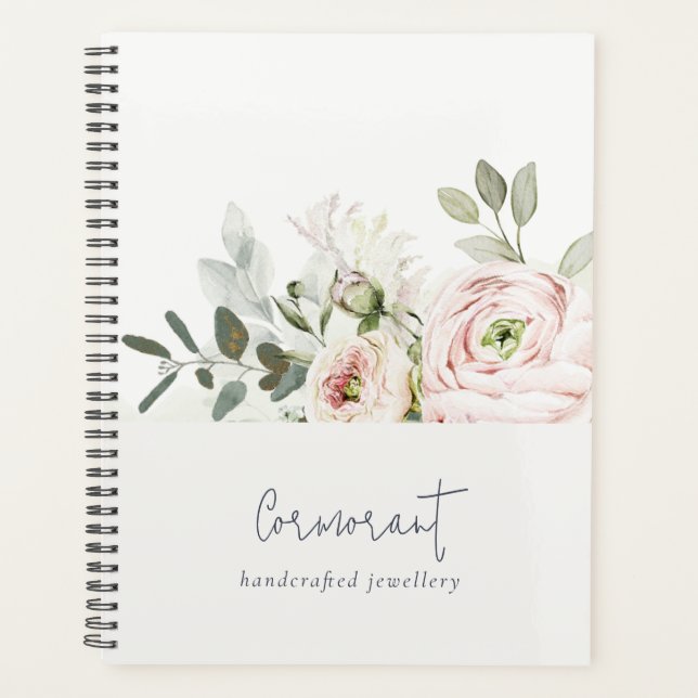 Soft Chic Blush Pink Peony Feuilleté Botanique Flo (Devant)