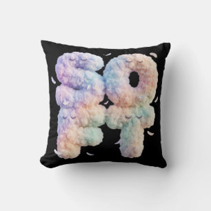 Soft Cloud Pastel Typography Cute Aesthetic Kawaii Throw Pillow