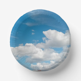 Soft clouds paper plate