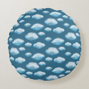Soft clouds round pillow
