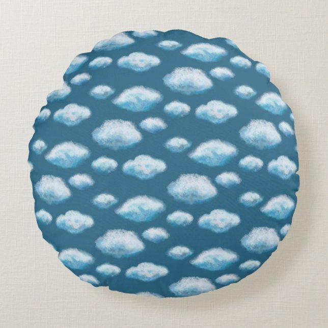 Soft clouds  round pillow (Front)