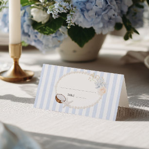 Soft Coastal Bridal Shower Place Card