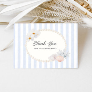 Soft Coastal Bridal Shower Thank You Card