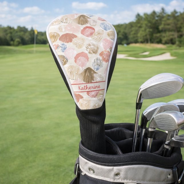 Soft Coastal Seashell Beach Pattern Golf Head Cover (Creator Uploaded)