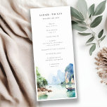 Soft Coastal Thailand Seascape Wedding Program<br><div class="desc">Soft Watercolor Coastal Thailand Seascape Theme Collection.- it's an elegant script watercolor Illustration of Karbi,  Thailand Seascape,  perfect for your Thailand destination wedding & parties. It’s very easy to customize,  with your personal details. If you need any other matching product or customization,  kindly message via Zazzle.</div>