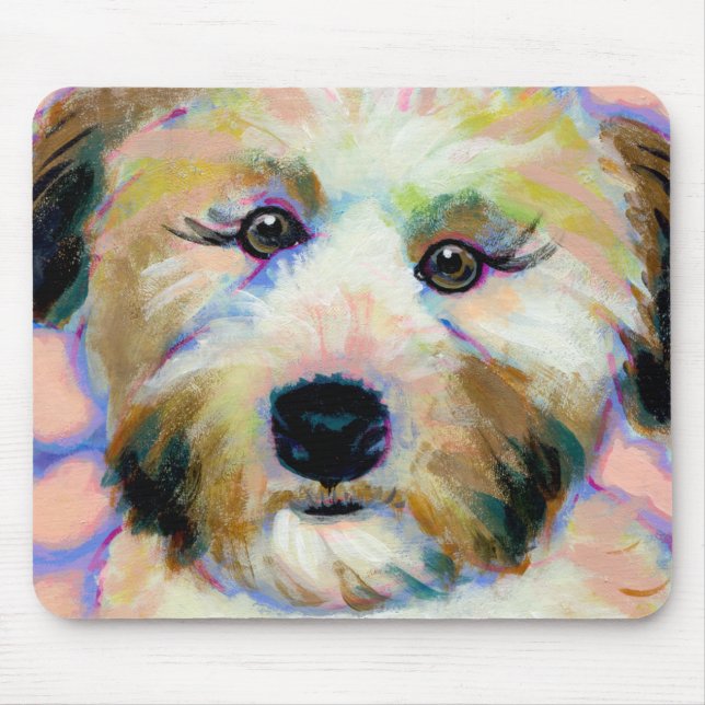 Soft coated wheaten terrier adorable unique art mouse pad (Front)