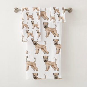 Soft-Coated Wheaten Terrier Cartoon Dog Pattern Bath Towel Set