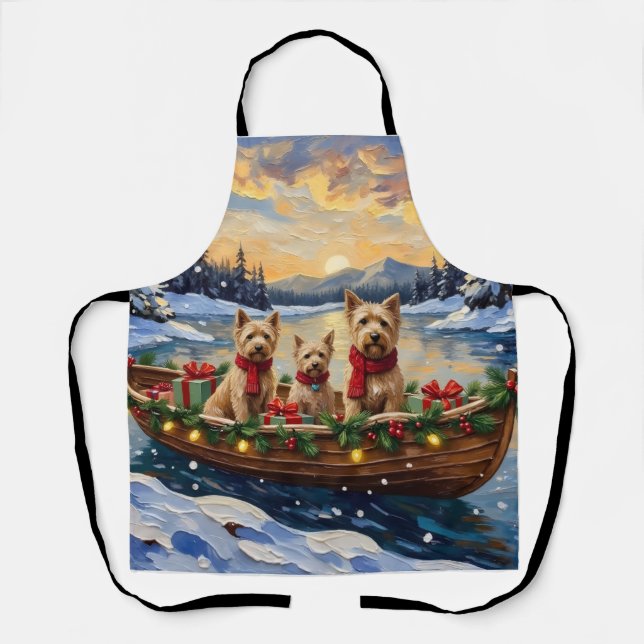 Soft Coated Wheaten Terrier Christmas Boat Holiday Apron (Front)