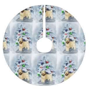 Soft Coated Wheaten Terrier Christmas Brushed Polyester Tree Skirt