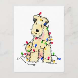 Soft Coated Wheaten Terrier - Christmas Holiday Postcard