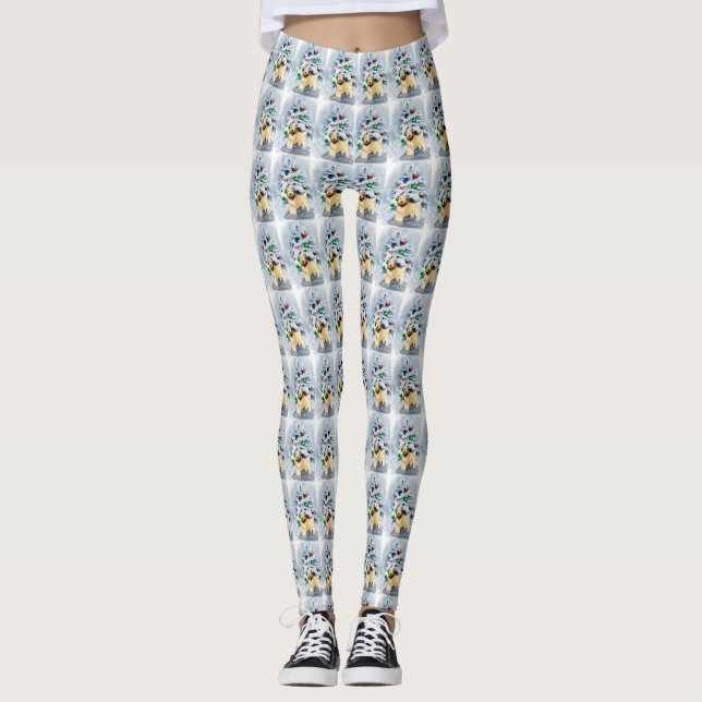 Soft Coated Wheaten Terrier Christmas   Leggings (Front)