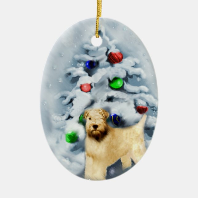 Soft Coated Wheaten Terrier Christmas Ornament (Front)