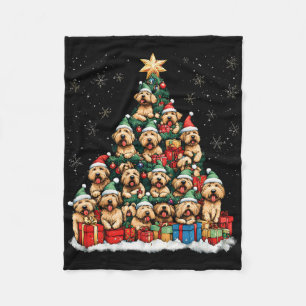 Soft Coated Wheaten Terrier Christmas Tree Dog San Fleece Blanket