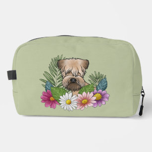 Soft-Coated Wheaten Terrier Colourful Flowers Gree Dopp Kit