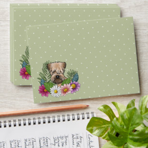 Soft-Coated Wheaten Terrier Colourful Flowers Gree Envelope