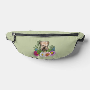 Soft-Coated Wheaten Terrier Colourful Flowers Gree Fanny Pack