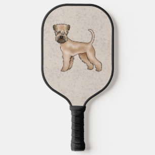 Soft-Coated Wheaten Terrier Cute Dog On Beige Pickleball Paddle