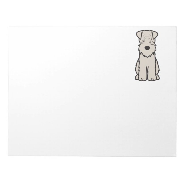 Soft Coated Wheaten Terrier Dog Cartoon Notepad (Front)