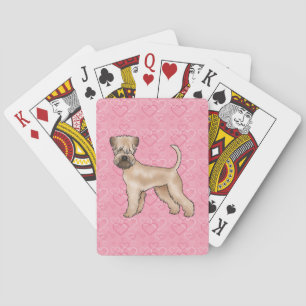 Soft-Coated Wheaten Terrier Dog Heart Pattern Pink Playing Cards