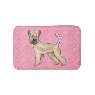 Soft-Coated Wheaten Terrier Dog Love Heart Pattern Bath Mat