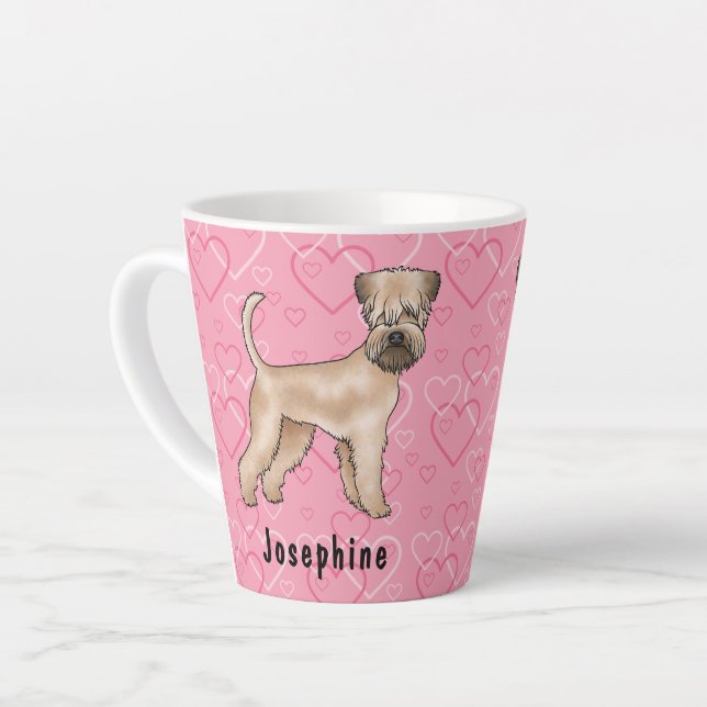 Soft-Coated Wheaten Terrier Dog Love Heart Pattern Latte Mug (Left Angle)