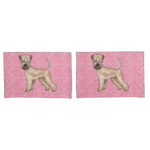 Soft-Coated Wheaten Terrier Dog Love Heart Pattern Pillowcase