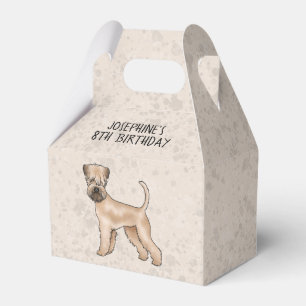 Soft-Coated Wheaten Terrier Dog On Beige With Text Favor Box