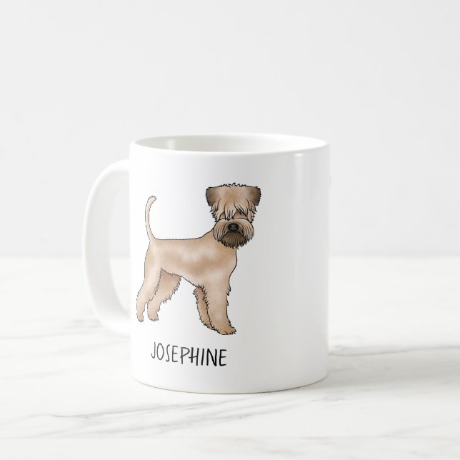 Soft-Coated Wheaten Terrier Dog Standing With Name Coffee Mug (Front Left)