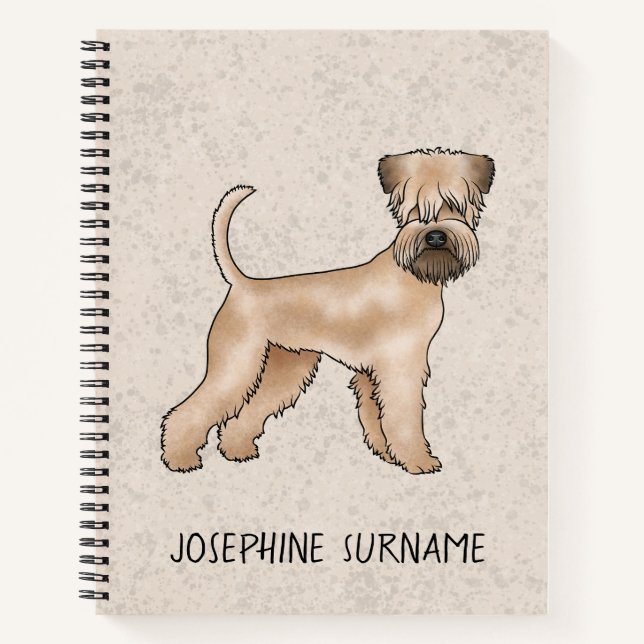 Soft-Coated Wheaten Terrier Dog With Custom Text Notebook (Front)